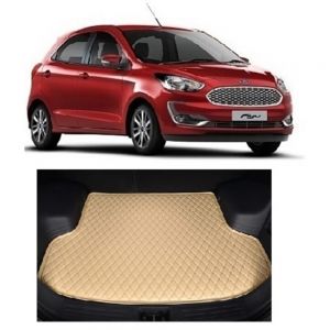 7D Car Trunk/Boot/Dicky PU Leatherette Mat for	Figo New  - Beige